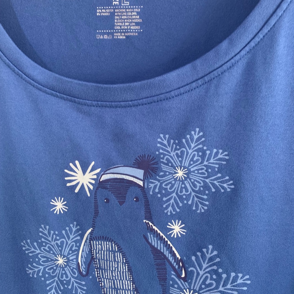 Women’s Hue Blue Penguin Pajama Set Sz L - Picture 2 of 3
